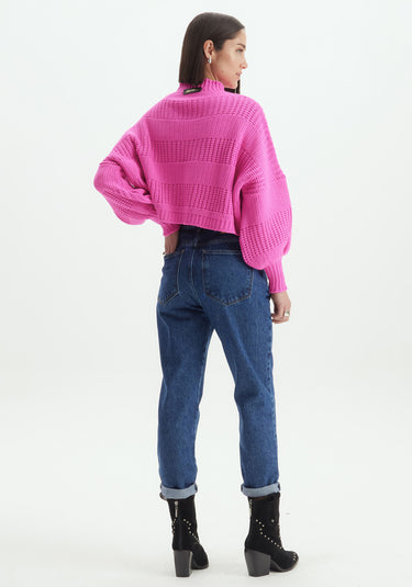 503BL001275 - LP HIGH-NECK KNITTED BLOUSE WITH EMBROIDERY
