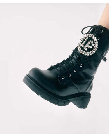 537BO000655 LP ANKLE BOOT WITH RHINESTONES DETAIL