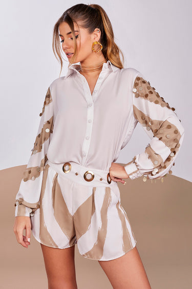 32208 - MONDABELLE CONJUNTO CAMISA+SHORTS MARLA BEGE