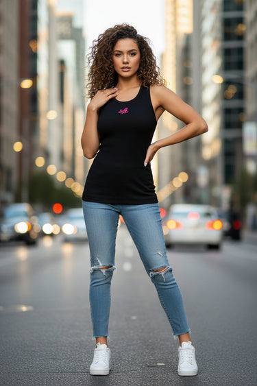 502RG001021 - LP SIGNATURE LP EMBROIDERED RIBBED TANK TOP