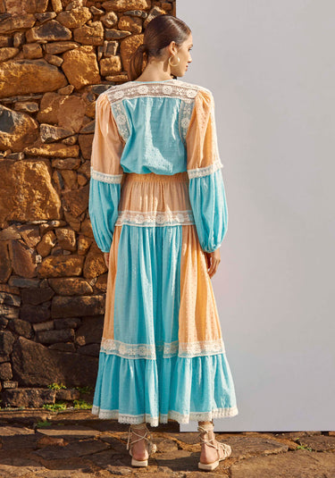 502BL004791 - BLUSA MANGA AZUL AMARANTE