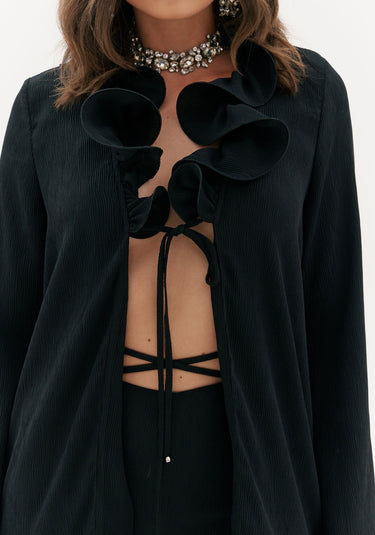 502BL006566 - AMARANTE BLUSA ALONGADA COM BABADOS