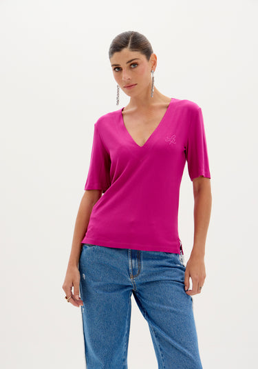 502BL007393 - LP BLUSA CANELADO DECOTE V