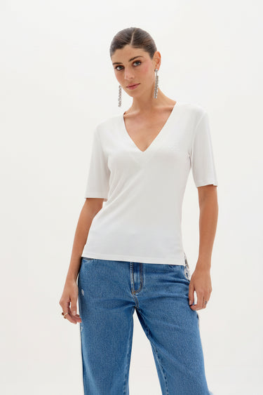 502BL007393 - LP BLUSA CANELADO DECOTE V