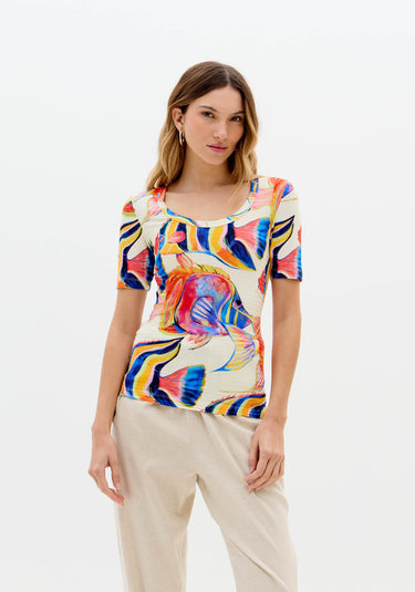 502BL009392 LP BLUSA GOLA U ESTAMPA TROPICAL MARINHA