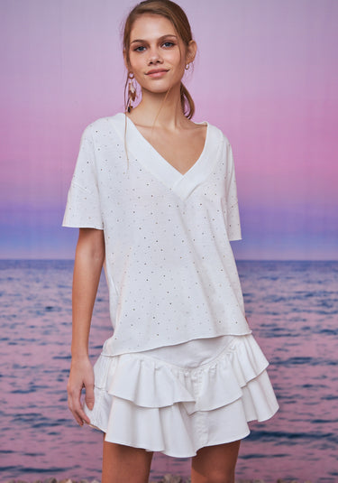 502TS001472 LP T-SHIRT MAXI DECOTE BRANCO G
