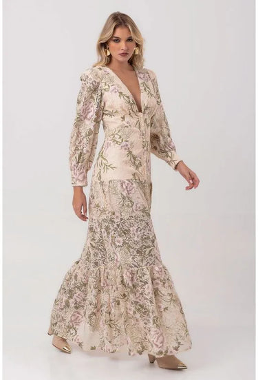 502VE009002 - LP VESTIDO LONGO MANGA BUFANTE