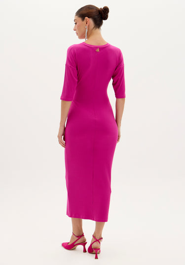 502VE009492 - LP VESTIDO CANELADO SUPER MIDI TORÇÃO