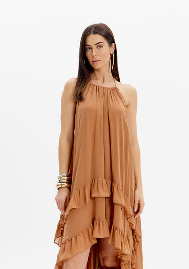 502VE011271 - LP VESTIDO DE ALÇAS COM BABADO