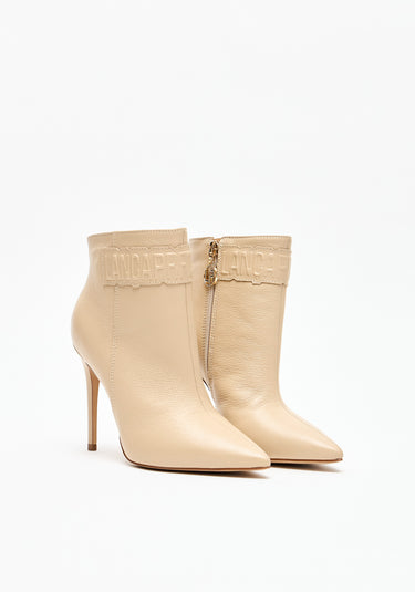 537BO001134 - LP BOTA COURO COM SALTO ALTO BICO FINO