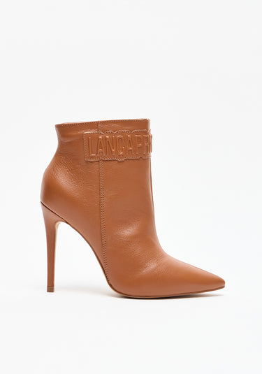 537BO001134 - LP BOTA COURO COM SALTO ALTO BICO FINO