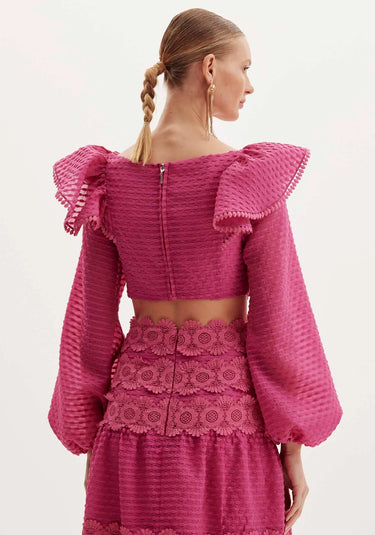 547VE000003 - AMARANTE VESTIDO LONGO COM CUT OFF
