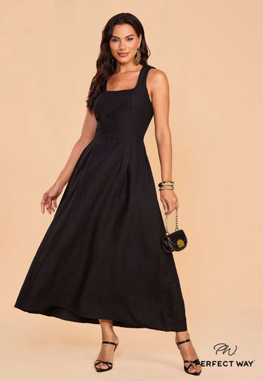 NV56195 - PW MAXI MIDI DRESS WITH LINED BODY