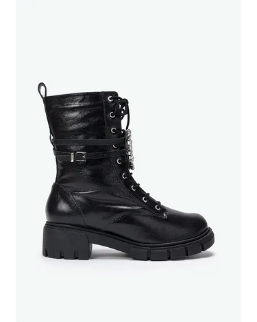 537BO000655 LP ANKLE BOOT WITH RHINESTONES DETAIL