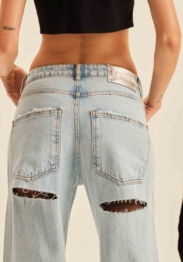 501CF005742- CALÇA JEANS RETA RELAXED HIGH