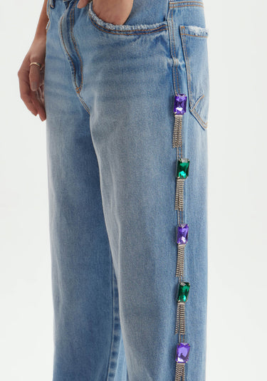 501CF005806- LP CALÇA JEANS PEDRAS WIDE LEG