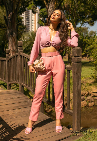 LV234213 - PW TOPS CROPPED C/DT ARGOLA ROSE