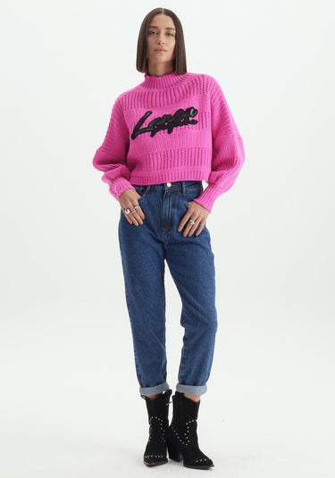 503BL001275 - LP HIGH-NECK KNITTED BLOUSE WITH EMBROIDERY
