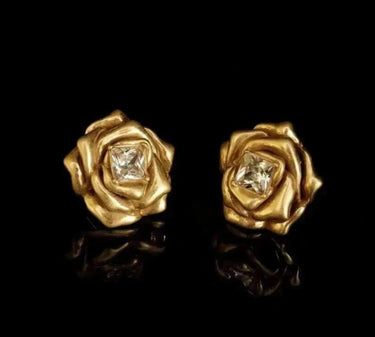 310526-2 IMPORTADO BRINCOS VINTAGE GOLD COM PEDRA