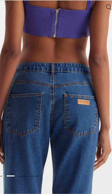 501CF005800- LP CALÇA JEANS RETA BRILHO