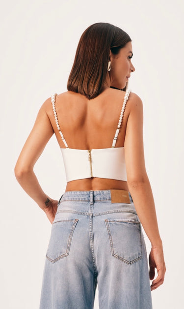 TOP30637 - DIMY TOP ALÇA PÉROLAS