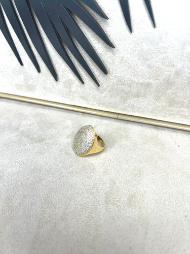 230626-1 IMPORTADO ANEL OVAL CRAVEJADO ZIRCONIA N9