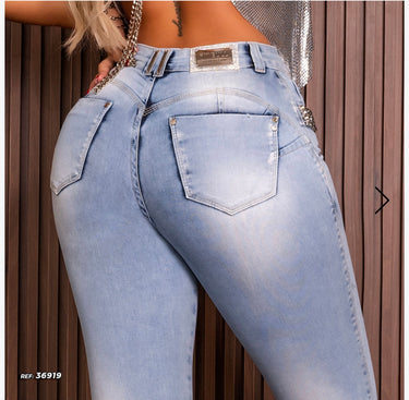 36919- PIT BULL CALÇA SUPER SKIN/CRO/ AZUL CLARO