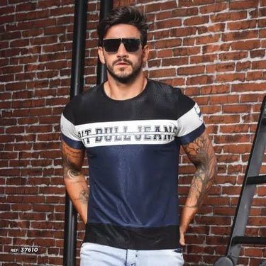 37610 - PITBULL CAMISA MASCULINA MARINHO