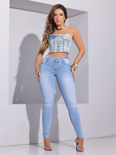 83762- PITBULL CALÇA SKINY JEANS CLARO