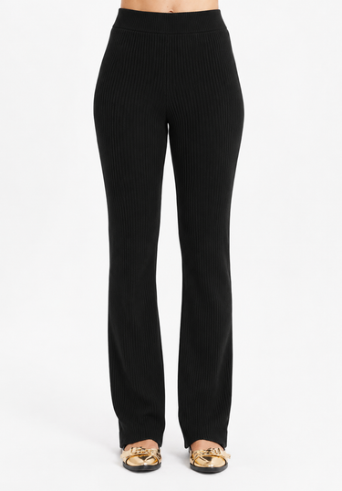503CF000113 - LP CALÇA TRICOT BOOT CUT CINTURA ALTA