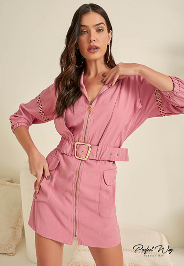 LV26107 - PW VESTIDO CURTO C/GUIPURE