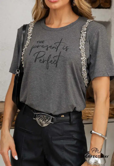 MO526178 - PW WOMEN'S T-SHIRT WITH PRINT AND HAND EMBROIDERY