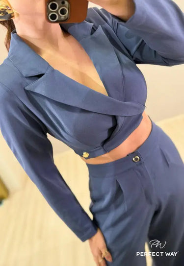 NO544059 - PW PANTS+CROPPED BLAZER SET