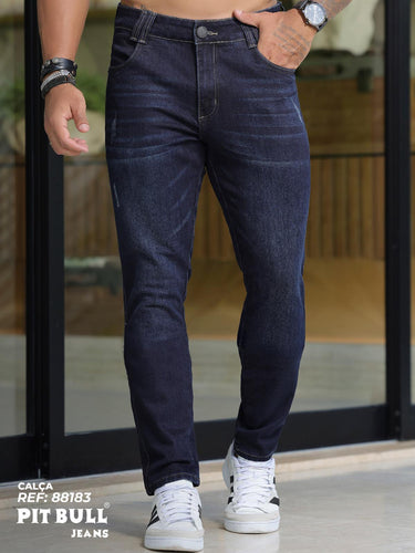 88183 PITBULL CALÇA JEANS SLIM LAVAGEM ESCURA