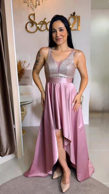 231103-5 IMPORTED PINK SEQUIN DRESS