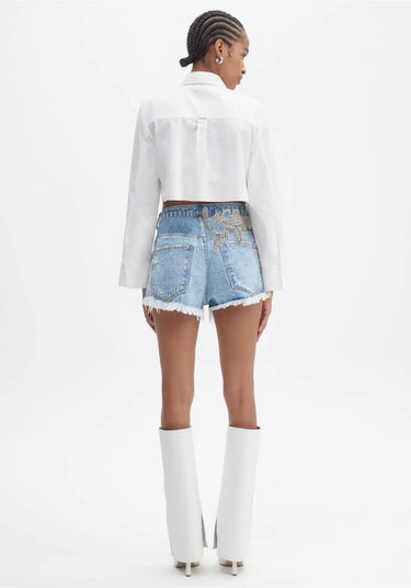 501SH002216- LP SHORT JEANS RELAXED BRILHO