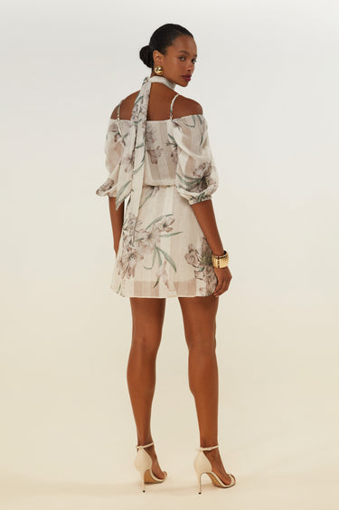 VES34351 - DIMY VESTIDO CURTO C/ PREGAS FLORAL
