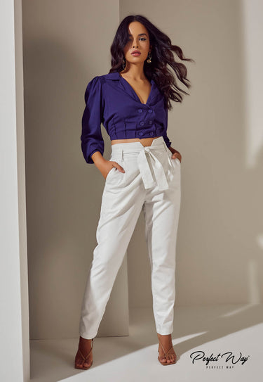 LI113035- PW WRAP OVER SHIRT WITH DETAIL