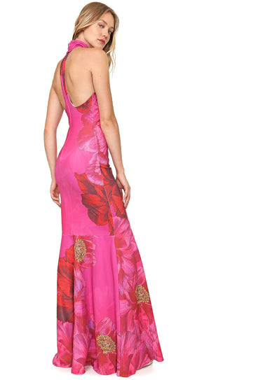 527VE000533 LP VESTIDO LONGO EST. FLOR PEONY PINK