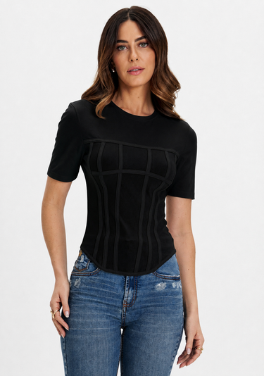 502TS004438 - LP T-SHIRT CORSET MANGA CURTA