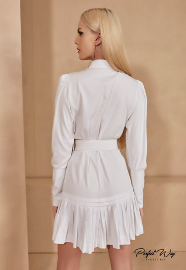 PW WHITE CHAMISIE DRESS WITH BELT