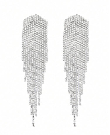 10042025-3 IMPORTADO BRINCOS DE CRISTAL NEGRO E STRASS BRILHANTE