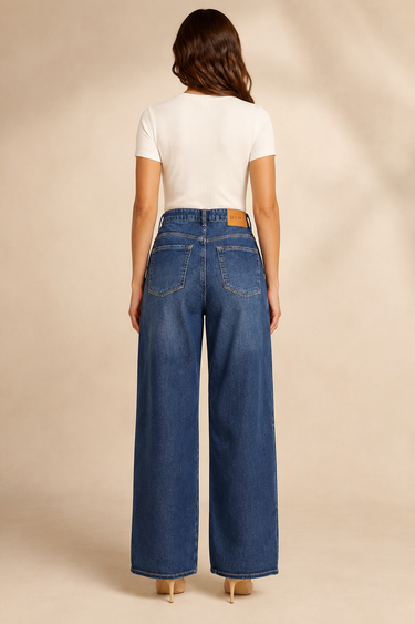 CAL26161- DIMY CALÇA JEANS WIDE LEG