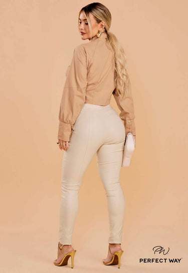 MP413493 PW CAMISA CROPPED C/ RECORTES CAMURÇA