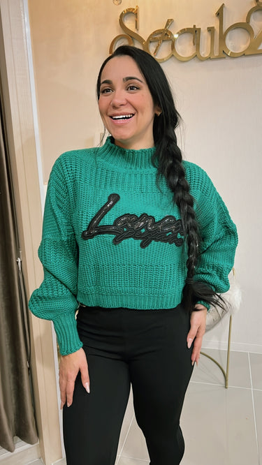 503BL001275 - LP HIGH-NECK KNITTED BLOUSE WITH EMBROIDERY