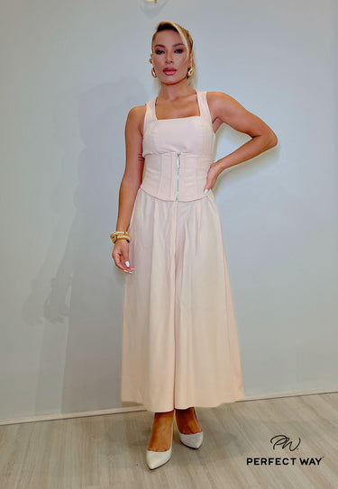 NV56195 - PW VESTIDO MAXI MIDI COM CORPETE FORRADO