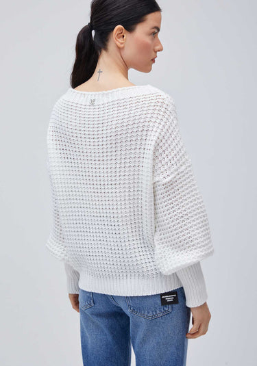 503BL001356 - LP OFFWHITE SLEEVE TRICO BLOUSE