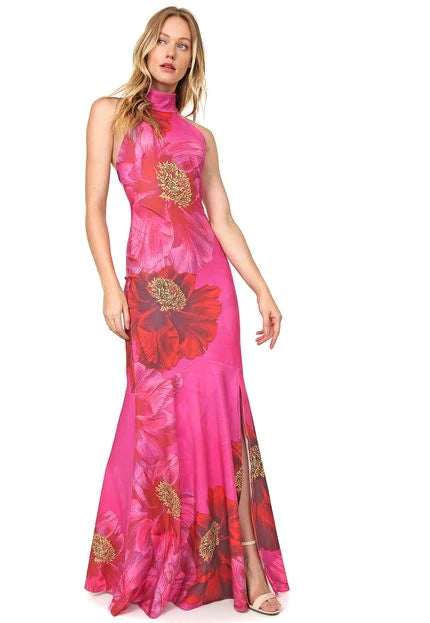 000533 LP VESTIDO LONGO EST. FLOR PEONY PINK