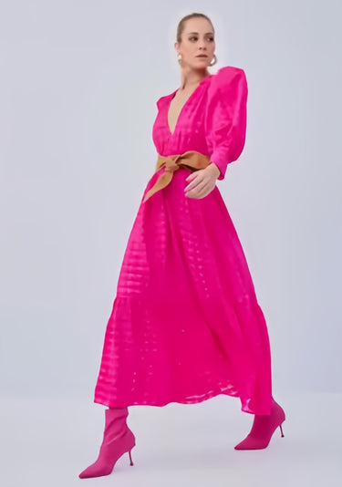 502VE006345 LP VESTIDO LONGO COM CINTO