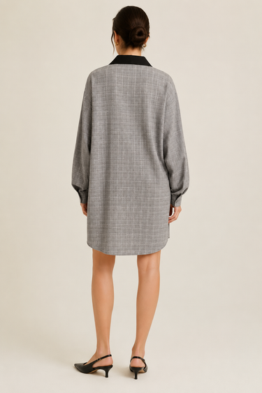 LP CHECKED CHEMISE DRESS M